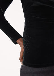 Straight Neck Velvet Top